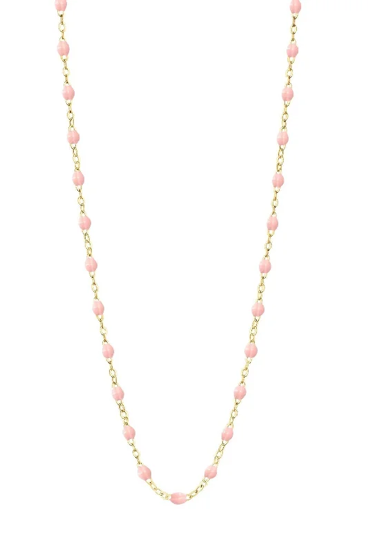 Handcrafted Beauty At Affordable Prices 16.5" Classic Gigi Necklace - Baby Pink + Yellow Gold