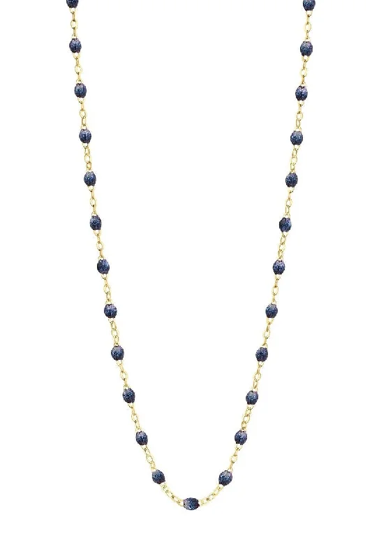 16.5" Classic Gigi Necklace - Midnight + Yellow Gold