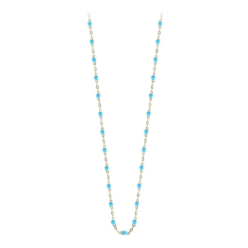 Grab Exquisite Jewelry At The Lowest Prices 16.5" Classic Gigi Necklace - Turquoise + Yellow Gold