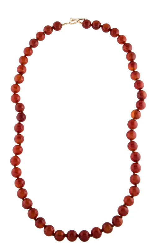 Trending Jewelry Styles Now At Limited-Time Discounts 16" Chunky Red Seed Pearl Necklace - 14K Yellow Gold