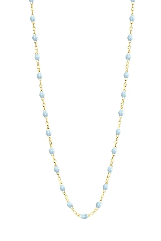 Jewelry Sale – Exclusive Styles At Lower Prices 17.7" Classic Gigi Necklace - BABY BLUE + YELLOW GOLD