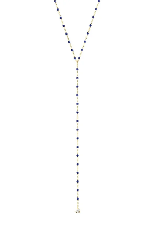 Must-Have Jewelry Pieces At Reduced Prices 19.7" Mini Party Y Necklace - LAPIS + YELLOW GOLD