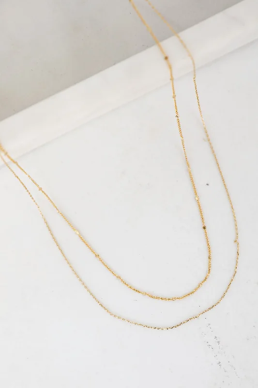 Seasonal Jewelry Deals – Elevate Your Style Abbie Gold Layered Chain Necklace