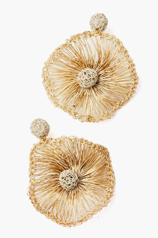 Abstract Gold Flower Earrings