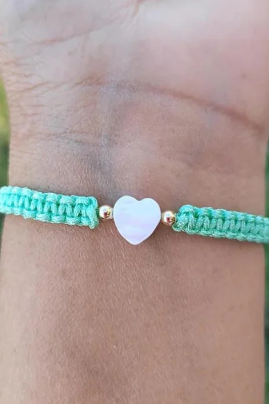 Upgrade Your Jewelry Collection For Less Adults - Heart - Mother of Pearl Citron Bracelets - Mint Upgrade Your Jewelry Collection For Less Adults - Heart - Mother of Pearl Citron Bracelets - Mint