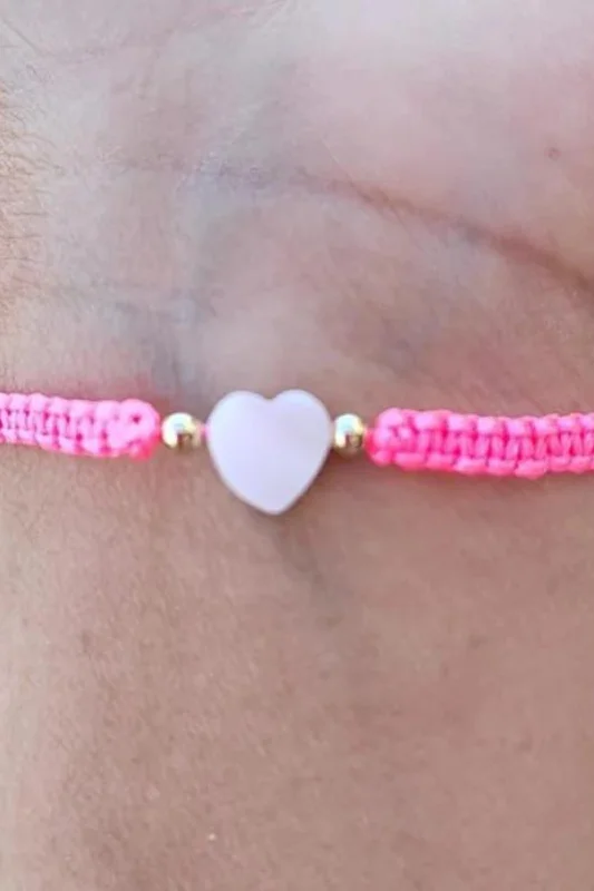 Affordable Glamour – Premium Jewelry For Less Adults - Heart - Mother of Pearl Citron Bracelets - Neon Pink Affordable Glamour – Premium Jewelry For Less Adults - Heart - Mother of Pearl Citron Bracelets - Neon Pink