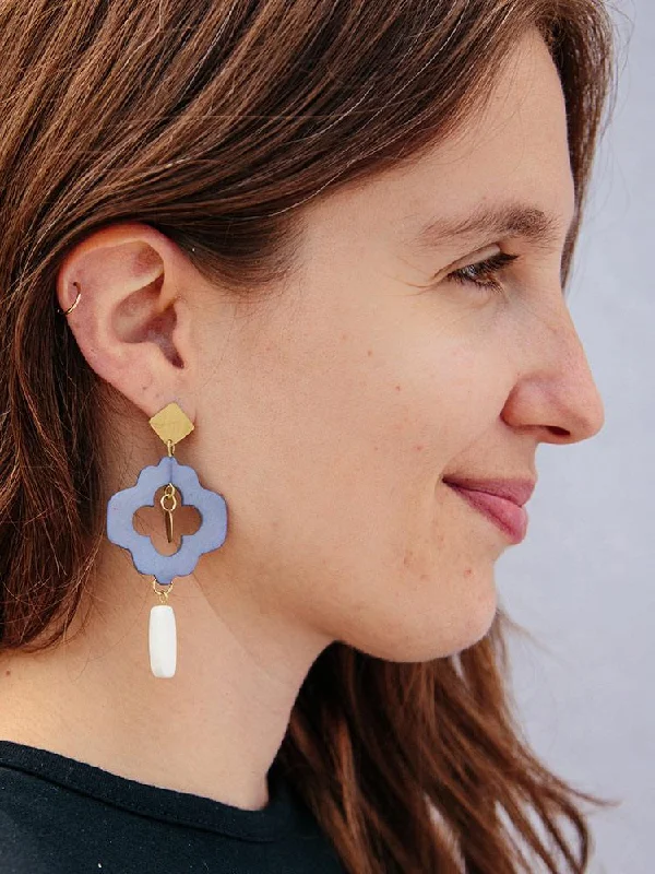 Bohemian-Inspired Jewelry For Free-Spirited Fashion Agra Earrings - Blue