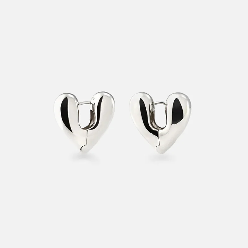Seasonal Jewelry Deals – Elevate Your Style Annika Inez Large Heart Hoops - Silver
