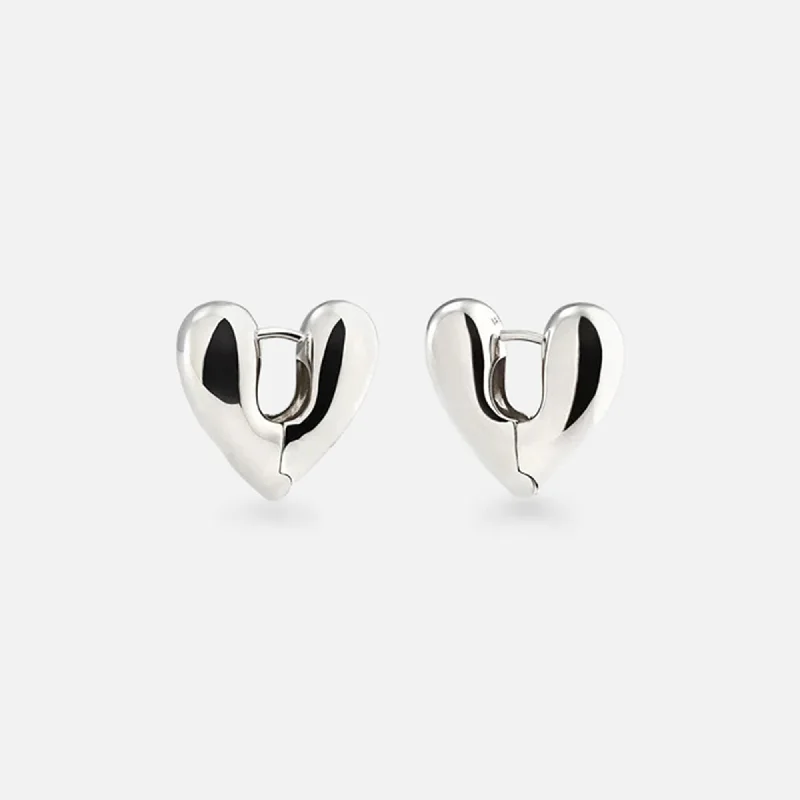 Premium Jewelry Now Available At Special Discounts Annika Inez Small Heart Hoops - Silver Premium Jewelry Now Available At Special Discounts Annika Inez Small Heart Hoops - Silver
