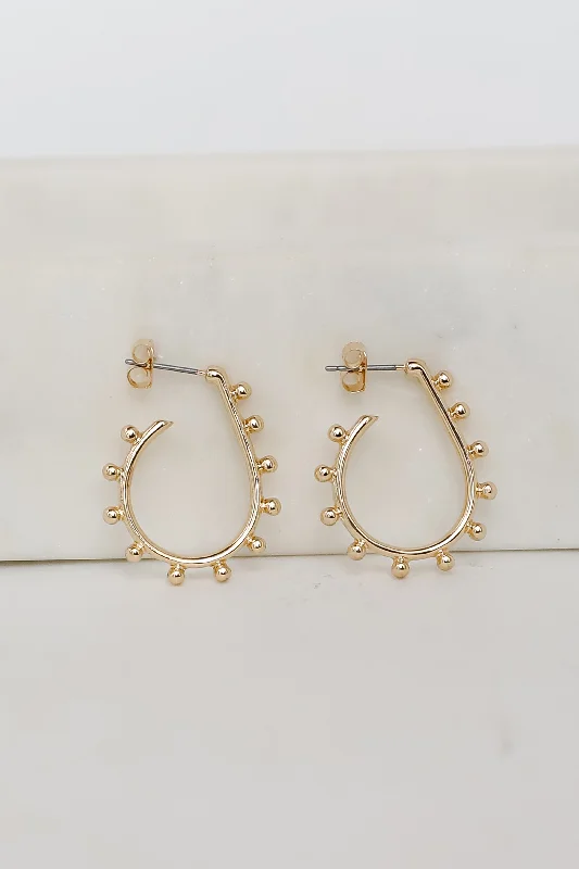 Alyssa Gold Teardrop Hoop Earrings