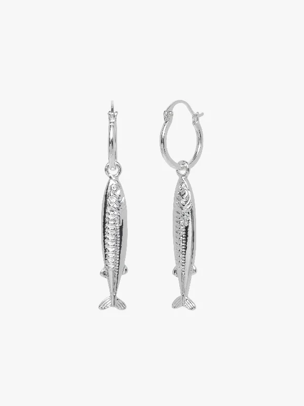 Special Deals On Handcrafted And Designer Jewelry Anchovy Earrings - Silver