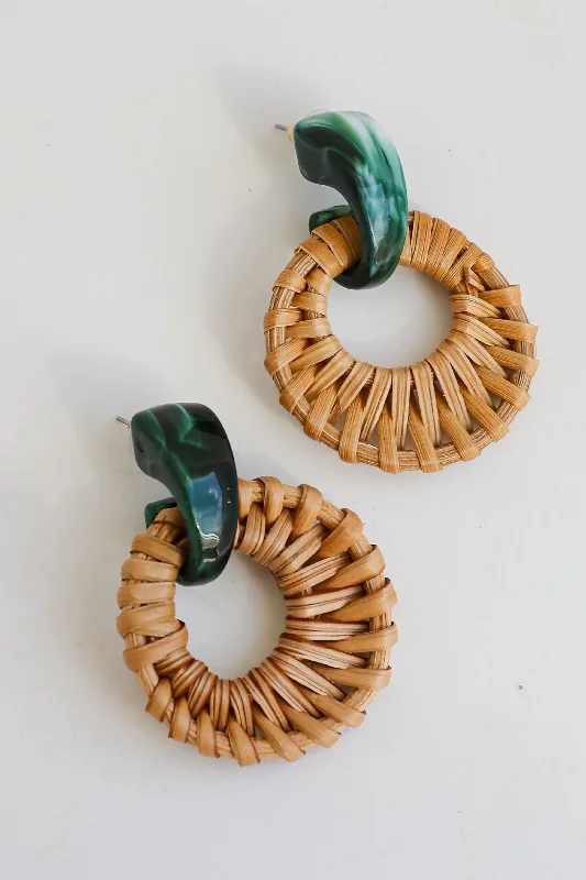 FINAL SALE - Angela Natural Straw Statement Earrings