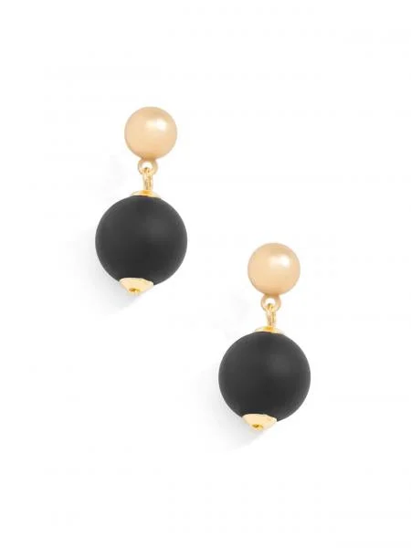 Bead Drop Earrings - Blk