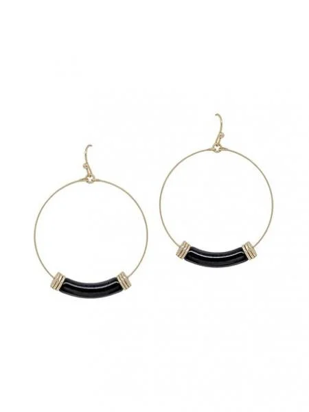Elegant Jewelry At Unbeatable Offers – Shop Before It's Gone Black Bar Hoop Earrings