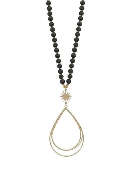 Elegant Necklaces And Bracelets At Limited-Time Offers Black Wood Starburst Necklace