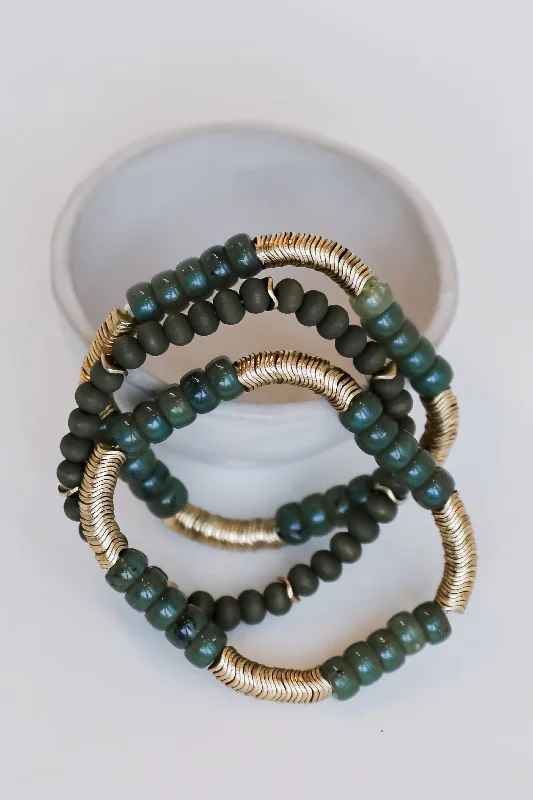 Trending Jewelry Now At Unbeatable Prices FINAL SALE - Brielle Green Beaded Bracelet Set Trending Jewelry Now At Unbeatable Prices FINAL SALE - Brielle Green Beaded Bracelet Set