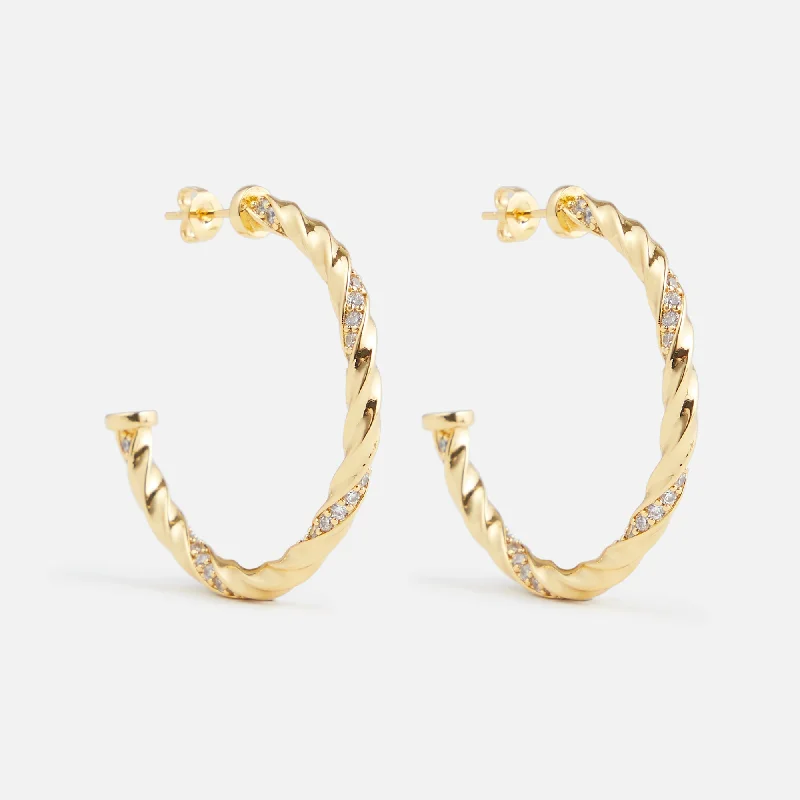 Limited-Time Jewelry Sale – Elegant Styles At Less Crystal Haze Rope Chain Hoops - Gold Limited-Time Jewelry Sale – Elegant Styles At Less Crystal Haze Rope Chain Hoops - Gold