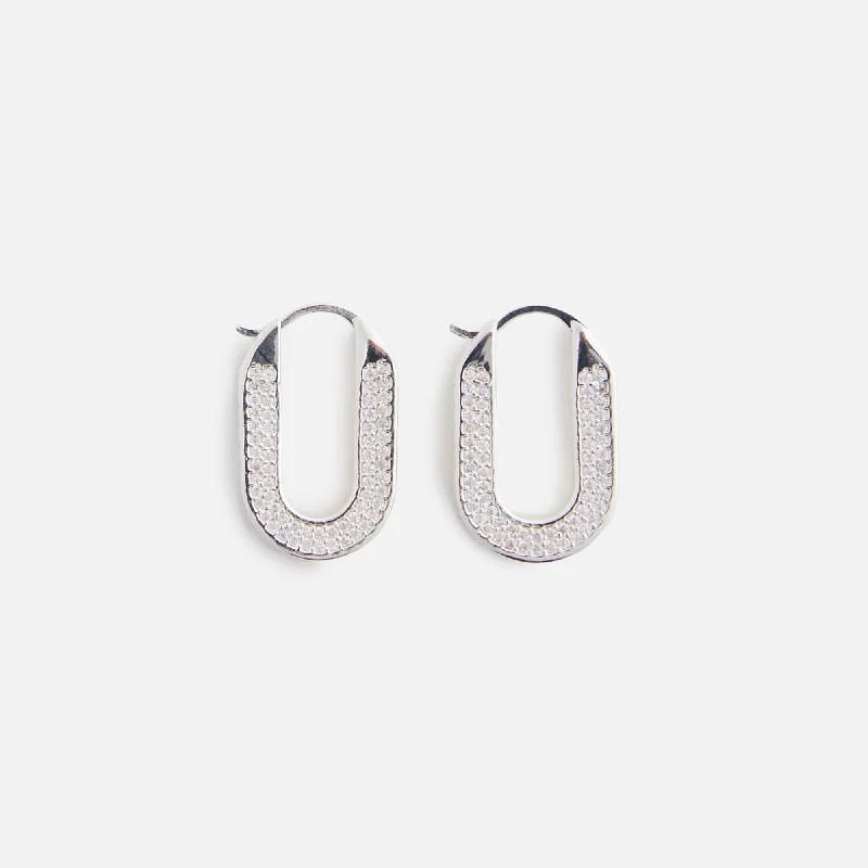 Romantic Heart-Shaped Jewelry For Special Gifts Crystal Haze Travel Gift Hoops - Silver Romantic Heart-Shaped Jewelry For Special Gifts Crystal Haze Travel Gift Hoops - Silver