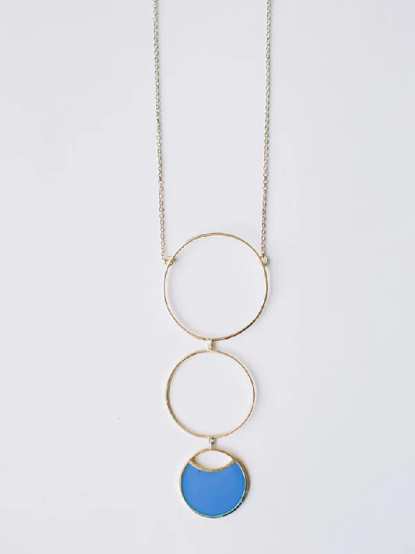 Premium Diamond Jewelry At Once-In-A-Lifetime Discounts Circle Drop Necklace - Blue