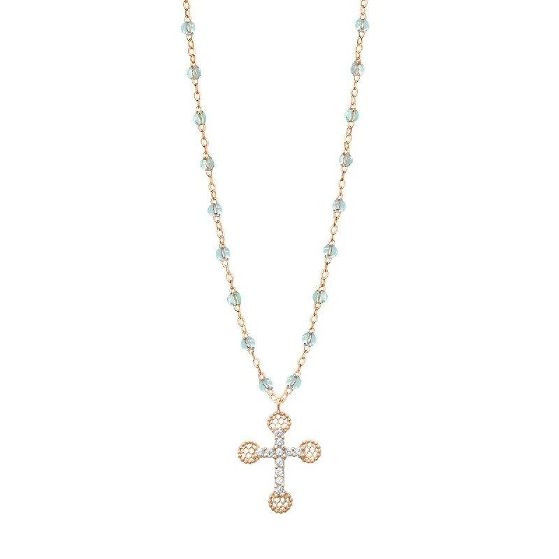 Exclusive Jewelry Sale Event – Shop Now 16.5" Classic Petite Lace Cross Necklace - Aqua + Yellow Gold Exclusive Jewelry Sale Event – Shop Now 16.5" Classic Petite Lace Cross Necklace - Aqua + Yellow Gold