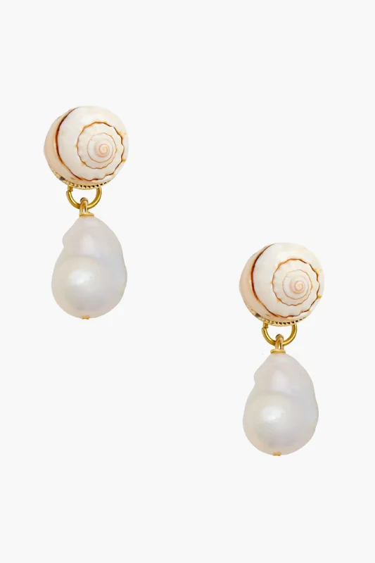 Cowrie Baroque Pearls Earrings