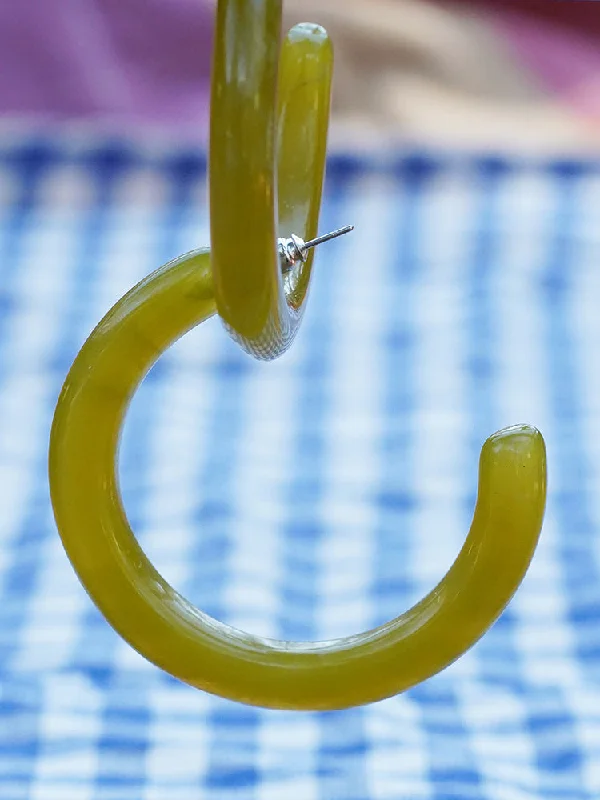 Limited-Time Jewelry Discounts – Shine Without The Splurge Curved Resin Hoops - Olive Limited-Time Jewelry Discounts – Shine Without The Splurge Curved Resin Hoops - Olive