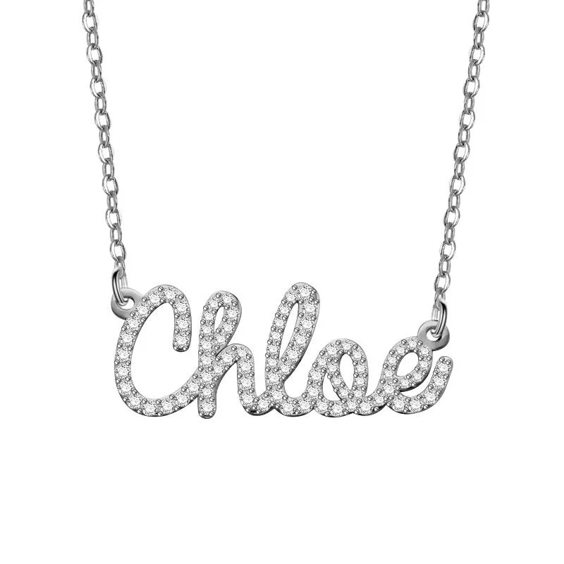 Custom Rhinestone Name Necklaces Personalized Gifts