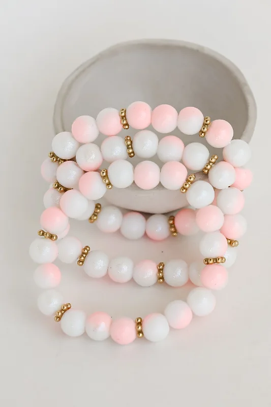 Shop Dazzling Jewelry At The Best Prices FINAL SALE - Delaney Pink Beaded Bracelet Set Shop Dazzling Jewelry At The Best Prices FINAL SALE - Delaney Pink Beaded Bracelet Set