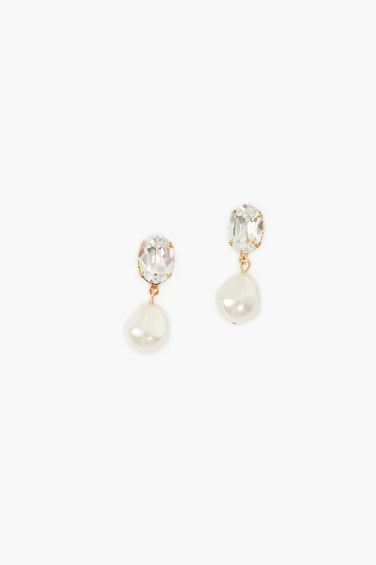 Diamond Tunis Pearl Drop Earrings