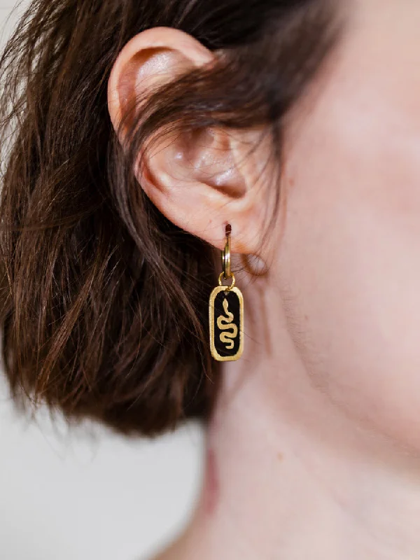 Last Chance To Shop High-End Jewelry At Markdown Prices Drea Snake Huggies - Black