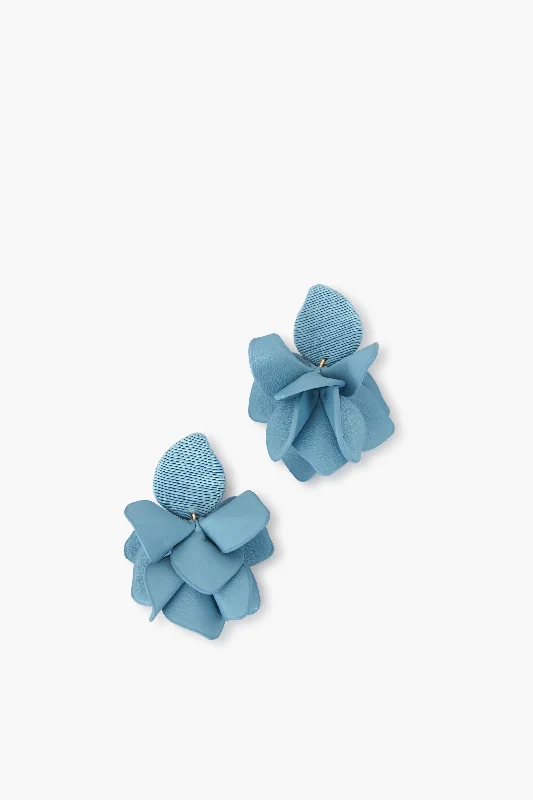 Jewelry Deals That Sparkle – Shop Today Dusty Blue Silk and Leather Orchid Earrings