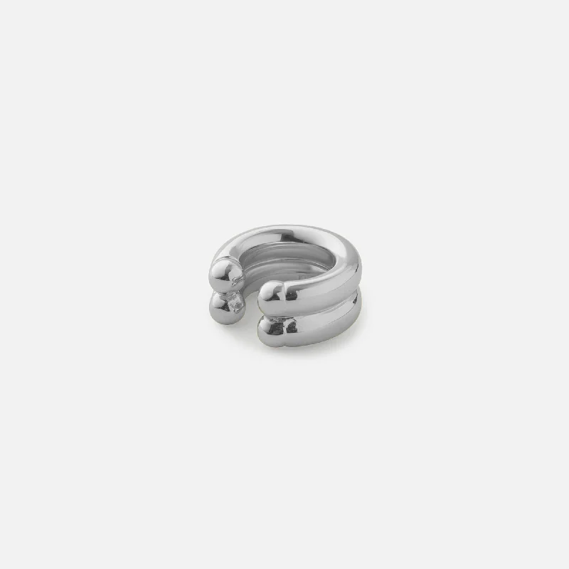Unique Jewelry Designs Now At Discounted Rates Eliou Double Regina Ear Cuff - Silver Unique Jewelry Designs Now At Discounted Rates Eliou Double Regina Ear Cuff - Silver