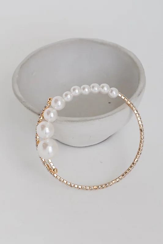 Discounted Jewelry For A Glamorous Look FINAL SALE - Emilee Gold Rhinestone + Pearl Bracelet Discounted Jewelry For A Glamorous Look FINAL SALE - Emilee Gold Rhinestone + Pearl Bracelet