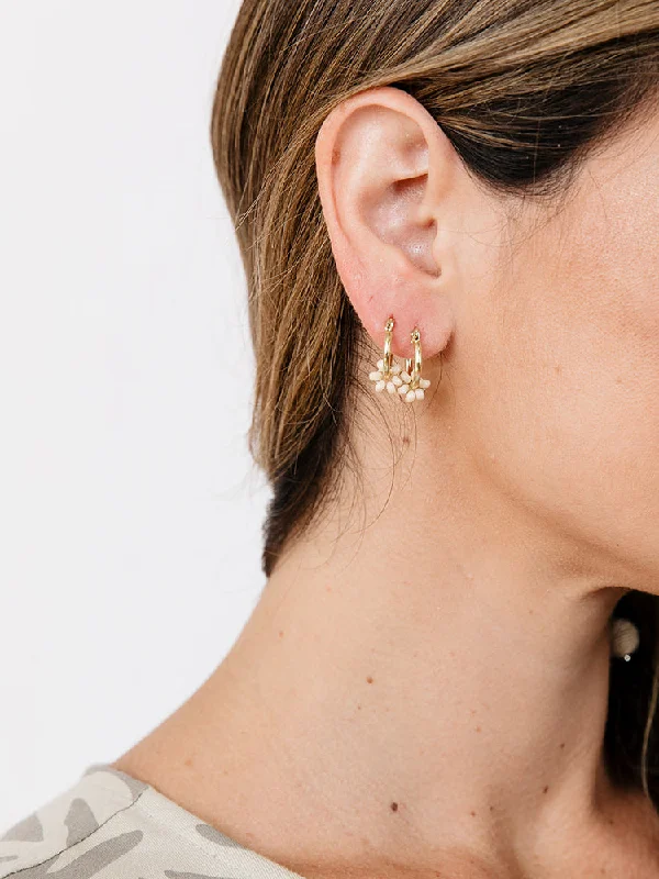 Elevate Your Outfit With Discounted Statement Jewelry Floral Micro Hoop Earrings - Gold Elevate Your Outfit With Discounted Statement Jewelry Floral Micro Hoop Earrings - Gold