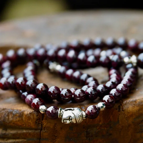 Garnet Buddha Mala