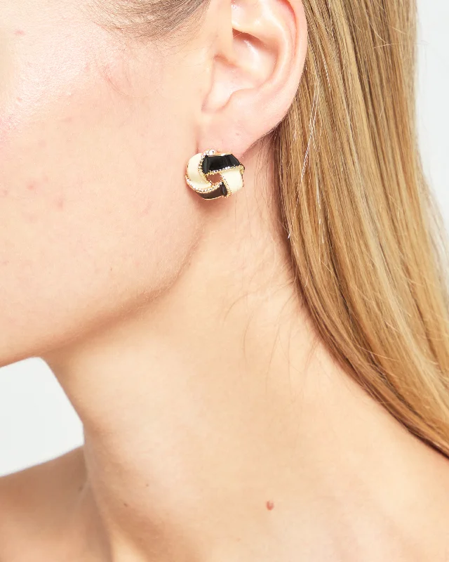 Don't Miss Out On Jaw-Dropping Jewelry Discounts Geometric Two-Tone Enamel Earrings