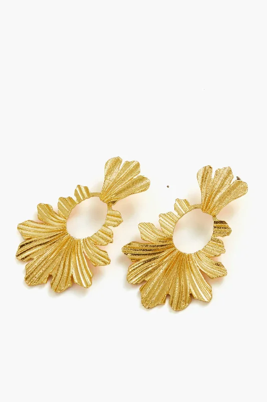 Elevate Your Outfit With Discounted Statement Jewelry Gold Fleur Earrings