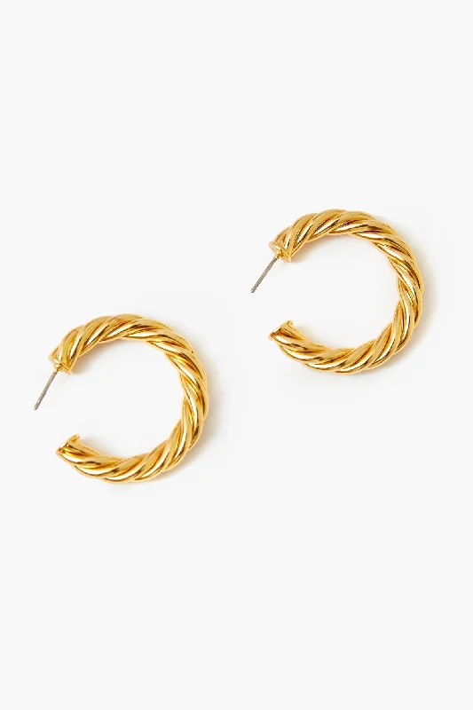 Exclusive Jewelry Offers – Sparkle For Less Gold French Twist Large Hoop Earrings