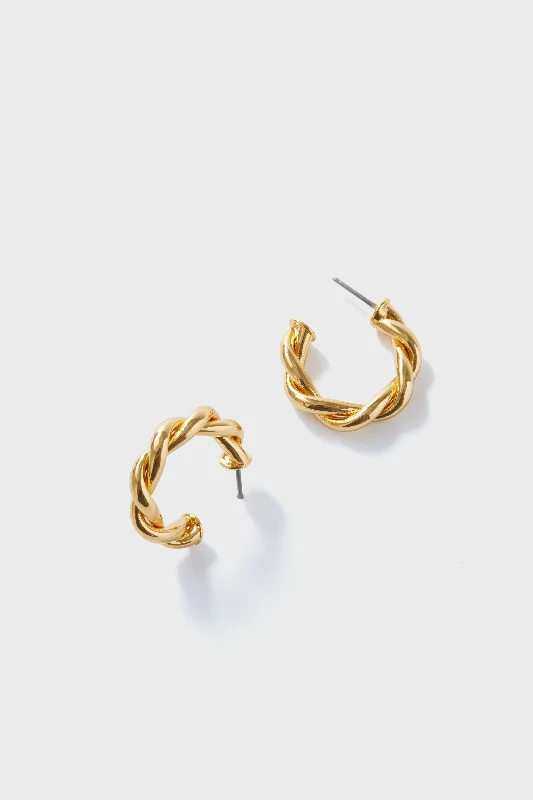 Huge Savings On Timeless Jewelry Collections Gold French Twist Mini Hoop Earrings