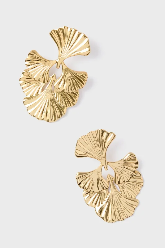 Stunning Jewelry At A Fraction Of The Price Gold Ginkgo Leaf Earrings