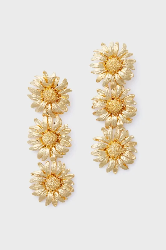 Fashion-Forward Jewelry At Exclusive Discounts Gold Sunflower Drop Earrings