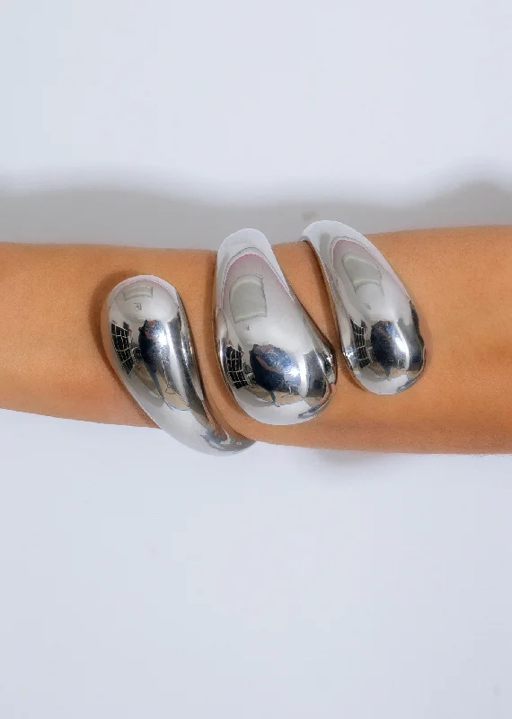 Unique Jewelry For Less – Shop The Sale Now Golden Wave Cuff Bracelet Silver