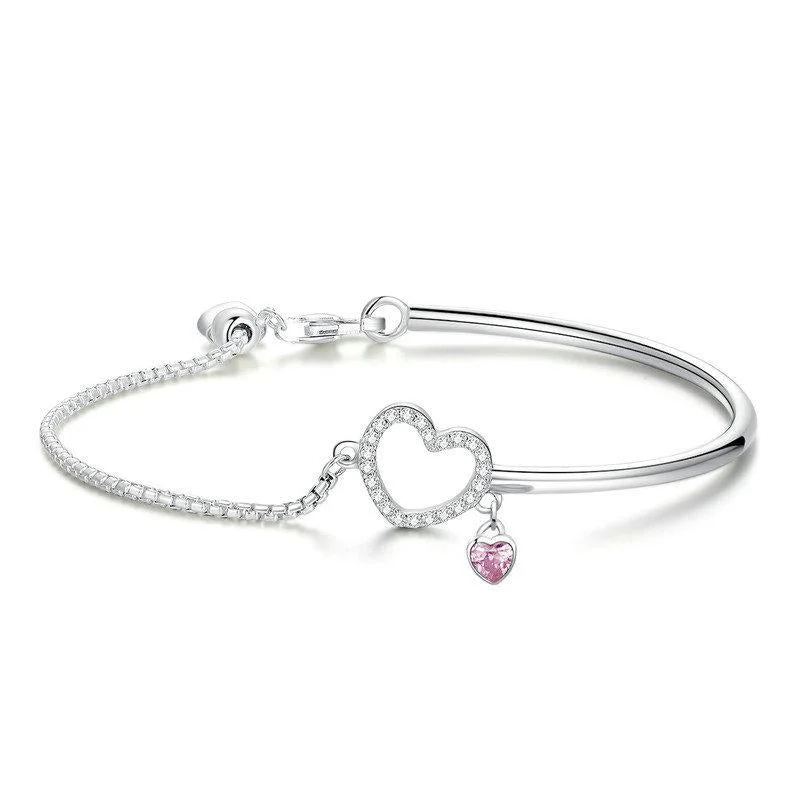 Shop Fine Jewelry With Exclusive Savings Heart Charm Bracelet in Sterling Silver