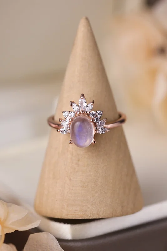 Celebrate With Sparkle – Jewelry Sale Now Live HGA Natural Moonstone 18K Rose Gold-Plated Sterling Silver Ring