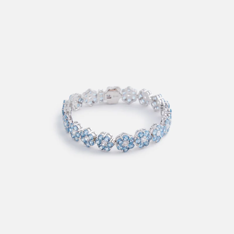 Hatton Labs Daisy Tennis Bracelet S - Silver / Topaz