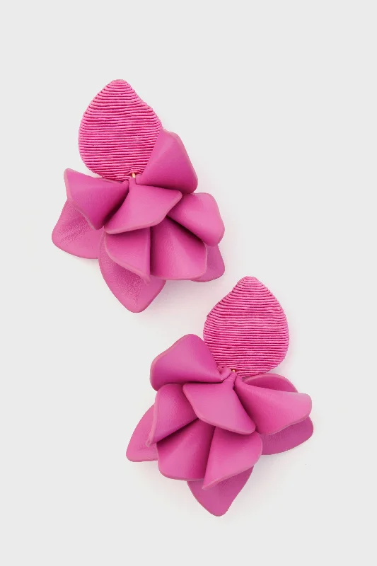 Discounted Jewelry For A Glamorous Look Hot Pink Orchid Earrings