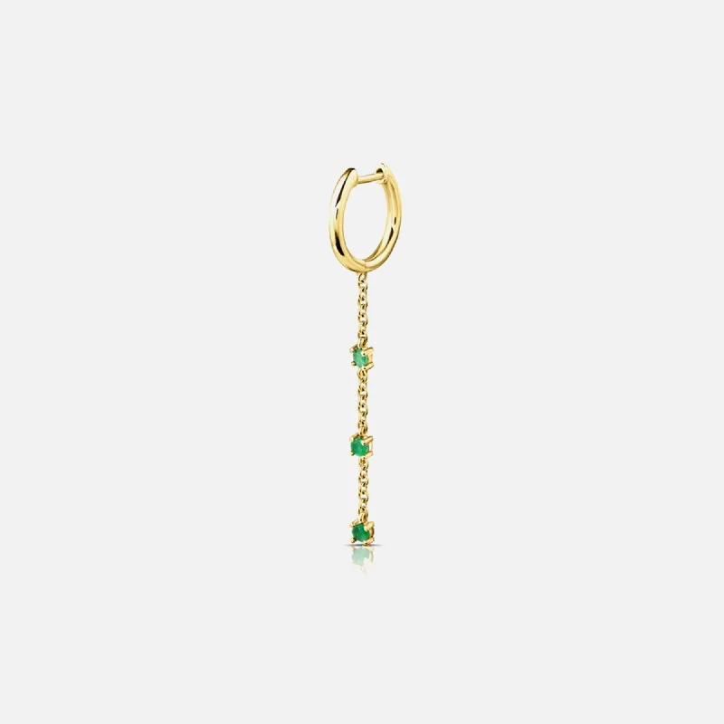Flash Sale On Exquisite Jewelry – Don't Miss Out Isa Grutman Huggie With Emerald Chain Drop - Yellow Gold Flash Sale On Exquisite Jewelry – Don't Miss Out Isa Grutman Huggie With Emerald Chain Drop - Yellow Gold