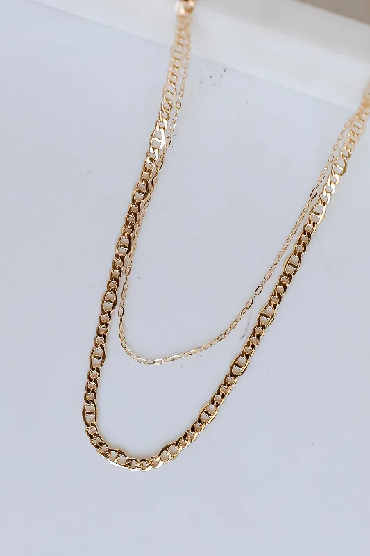 Isabella Gold Layered Chain Necklace