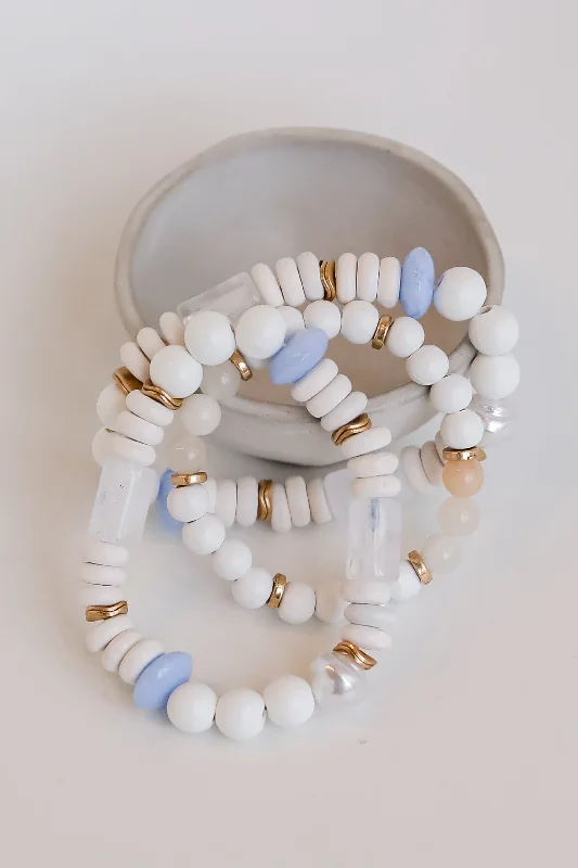 Handcrafted Jewelry Sale – Unique Designs At Low Prices FINAL SALE - Julia White Beaded Bracelet Set Handcrafted Jewelry Sale – Unique Designs At Low Prices FINAL SALE - Julia White Beaded Bracelet Set