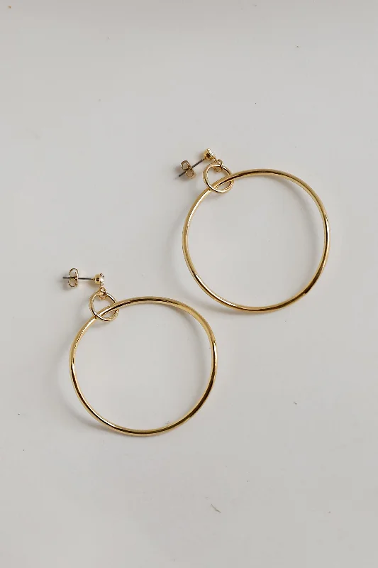 Juliette Gold Circle Statement Earrings